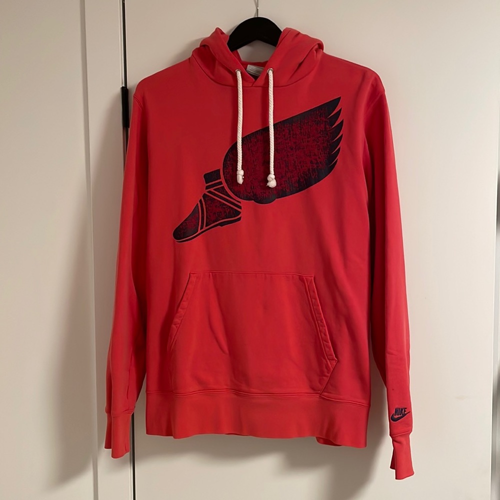 Rare Nike fleet foot fleetfoot French terry hoodie Large L salmon pink
